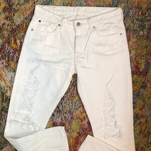 Denim & Supply Grove Skinny Boyfriend Ripped Jeans in White - NWOT - Size 28